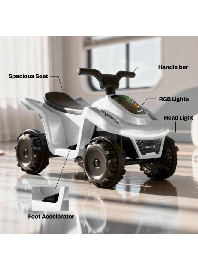 بيبي دراجة أطفال Giddy ATV تعمل بالبطارية | لعبة ركوب كهربائية قابلة لإعادة الشحن مع إضاءة ومنفذ USB وموسيقى | دراجة شاطئية كبيرة للأولاد والبنات من عمر 2 إلى 5 سنوات - Image 4